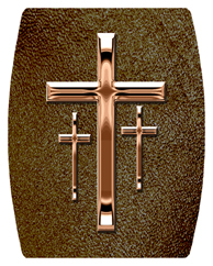 DAREC-517-BZ-SH-BR Bronze 3 Crosses Shimmer Brown